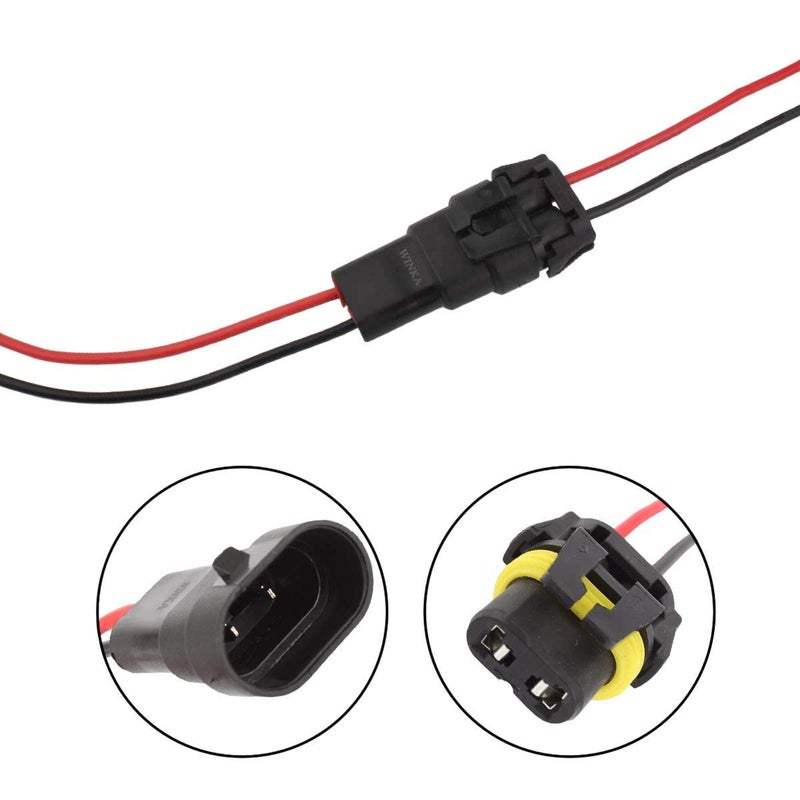 Winka 9005/9006/H10 Male Adapter Wiring Harness Sockets Pre-Wired Connector Plug Socket for Car Fog Light - Image 4